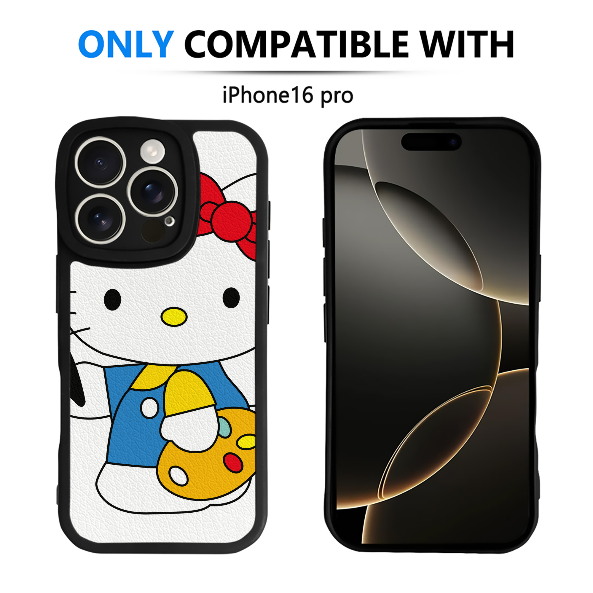 （画像用） Hello Kitty ハローキティ 【iPhone 16シリーズ対応】シリコンスマホケース（レザー調） 材質：シリコン